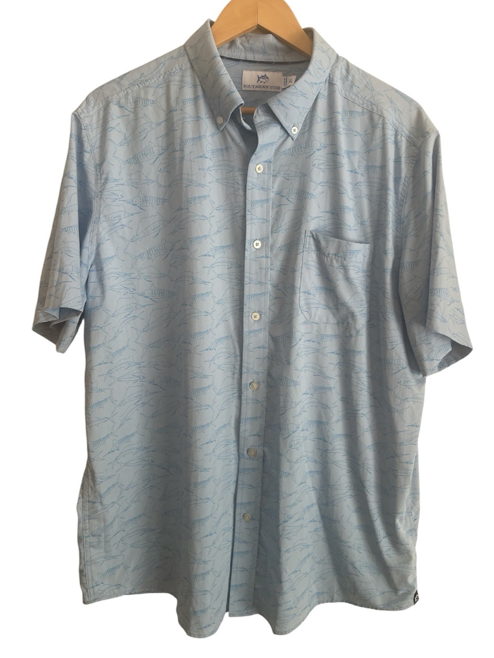 Southern Tide Men's Performance Fish-Print Shirt - Medium
